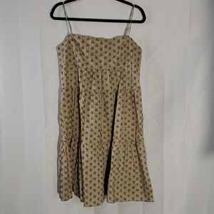 Levi's 'Clea' Beige With Stars Babydoll Dress 100% Cotton Size Large